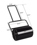 Heavy Duty Push Lawn Roller With 16 Inch Steel Drum Black Finish Rugged Rust Resistant Steel Smooth Rolling Edges