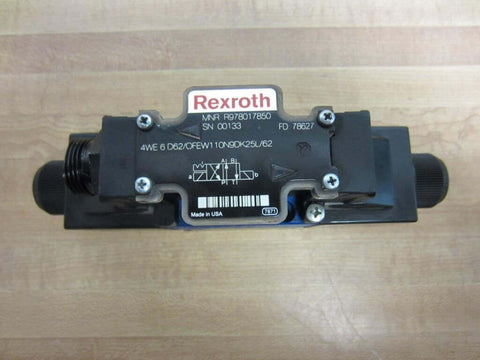 Directional hydraulic control valve 4WE6 D62 OFEW110N9DK25L/62 R978017850 single solenoid valve with 5-pin connector R900021464