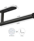Under Cabinet Paper Towel Holder Wall Mount With Adhesive Or Drill Install, 12.5 Inch Stainless Steel Black Finish with dimensions diagram
