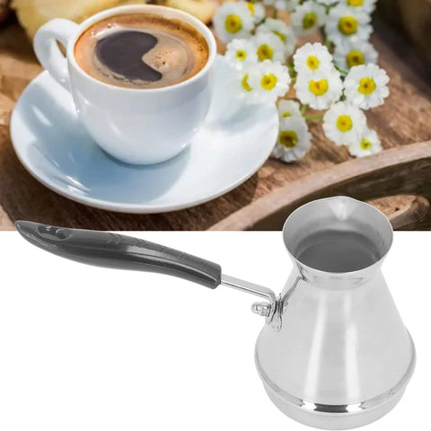 Turkish Coffee Pot 2 Pack With Easy Pour Spout For Stovetop Brewing And Melting Butter Stainless Steel Coffee Maker Design Durable 1mm Grade Steel