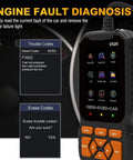 Professional OBD2 Car Diagnostic Scanner And Engine Code Reader Tool For Chevrolet Spark EV displaying engine fault diagnosis options.
