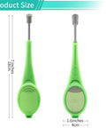 Long Handled Tea Infuser With Fine Mesh Strainer And Built In Plunger Reusable Loose Leaf Coffee Filter dual compartment spice steeper, 7 inches, green.