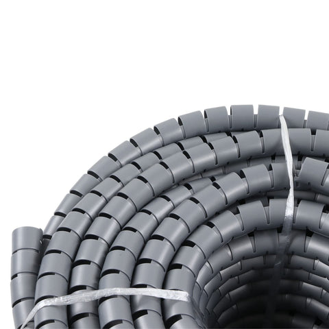 Close-up of Spiral Cable Wrap For Wiring And Pipe Protection, 22mm Diameter, 50m Roll, Flexible Cable Management Sleeve
