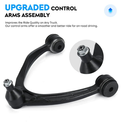 Beefed-Up Forged Steel Front Upper Control Arms With Ball Joints For Escalade 2007 To 2014 Tahoe 2007 To 2016 Suburban 1500 Silverado 1500 Sierra 1500 Yukon Avalanche GMC Yukon XL 1500 Suspension Kit Upgrade black forged steel arm with ball joint
