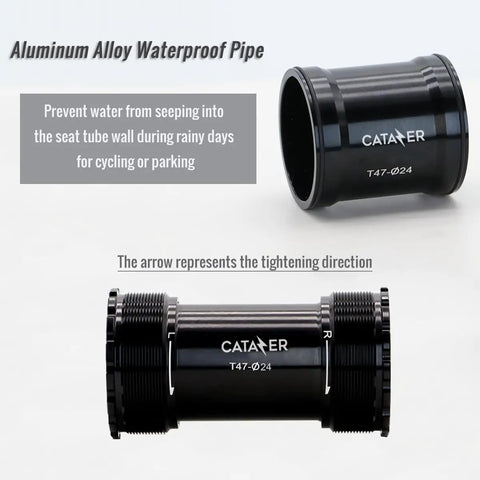 Road Bike T47 Bottom Bracket With Ceramic Bearings For 24 29 30 Mm Crank Spindle Threaded Internal External BB Black Aluminum