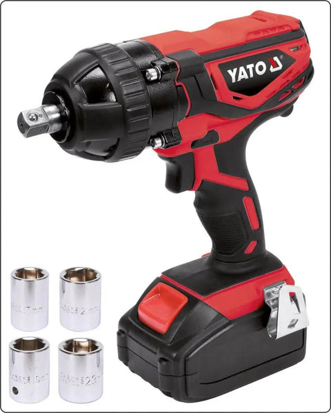 18V Cordless Impact Wrench Beast with 300Nm Torque Badass Lithium Ion Battery Socket Set showing impact wrench and socket attachments.