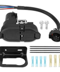 7 Way Blade And 4 Way Flat Trailer Wiring Harness Connector Kit with Mounting Bracket for USCAR Sockets, components shown