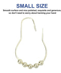 Gold Metal Shower Curtain Hooks Set 15 Pack With Five Bead Glide Rollers For Ultra Smooth Hanging Chic Farmhouse Bathroom Rings Rust Resistant Pro Grade Durable Curtain Hardware