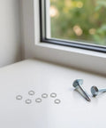 300 Pack Stainless Steel Split Lock Washers Heavy Duty Rust Proof Hardware Fasteners For Automotive Marine Builds on table.