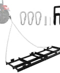Heavy Duty 6Ft Drag Harrow Driveway Grader With 16Ft Chain for ATV UTV Tractor and Mower, shown with tow chain and attachments