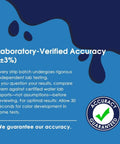 Description of laboratory-verified accuracy for the 9 In 1 Aquarium Test Strips 150 Count Fish Tank Water Testing Kit.