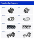 Before and after cleaning images using 10L Digital Ultrasonic Cleaner For PCB And Metal Parts Deep Cleaning Rust Removal Injector
