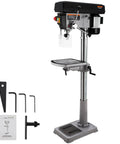 Beefy 17 Inch Floor Drill Press With Swing Away Safety Guard 12 Amp 120V Pure Copper Motor Variable Speed and accessories
