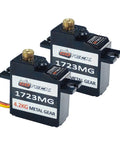 Two Pack 17g Full Metal Gear Digital Servo With 25T Horn For 1/18 1/16 1/14 RC Cars Boats Fixed Wing Planes Helicopters And Robots