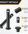 4 Pack M4x22mm Clevis Pins With Single Hole Black For Quick Rigging And Easy Assembly In Agriculture Industrial Aviation And Marine Projects, Heavy Duty Hardware For Mechanical Linkages, Lifting Gear, Hinges, Furniture Assembly. Black A3 carbon steel single-hole clevis pin close-up