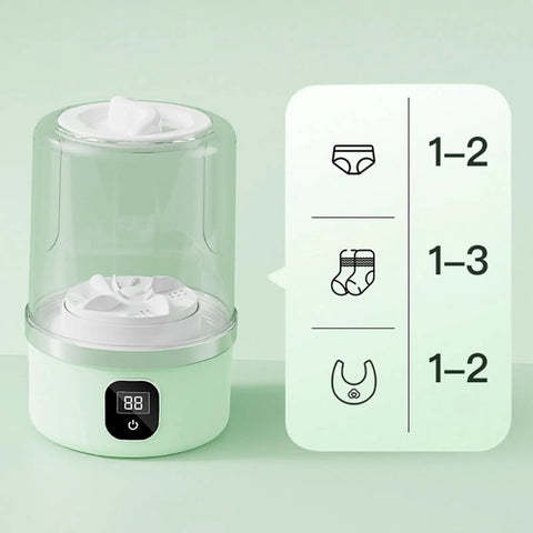 Ace Portable Washer Machine For Laundry Slick Pulsator Spin with clear lid and digital display for small clothing items.