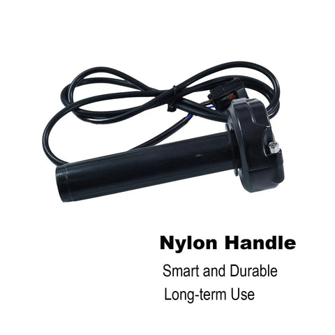 Upgraded Dope Electric Throttle Grip With Smooth Fast Response For Light Bee X S And X160 X260 Ebikes Plus Tuttio Soleil 01 Eride Pro Macfox Cable Kit Included showing nylon handle and cable.