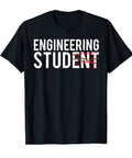 Black tee with text 'Engineering Student' and crossed out 'ENT', Future Mechanical Engineer Tee For Engineering Students Gift Funny Nerdy Shirt For Aspiring Mech Engineer College Student Humor Realistic Gift Idea For Mechanical Engineering Majors.