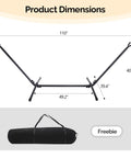 Heavy Duty Hammock Stand 450 Lbs Capacity, Adjustable Steel Frame For Indoor Outdoor Use, diagram with dimensions.