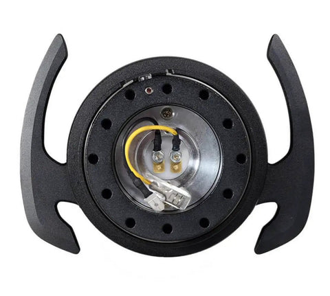 Easy Plug And Play Quick Release Steering Wheel Kit With Gen 4.0 Adapter Black Body And Ring With Handles 6x70mm And 6x74mm Bolt Patterns Horn Wiring Ready Secure Install For Cars And Trucks