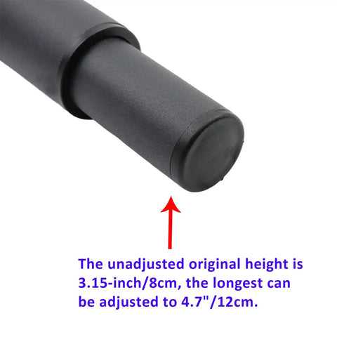 Beefy Iron Adjustable Bed Support Legs 4 Pack With Rock Solid Flex Setup And Non Slip Nylon Base For Tuff Furniture Stabilization And Scratch Resistant Floor Protector Pad, close-up of adjustable height legs.