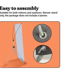 Heavy Duty Adjustable X Banner Stand With Sturdy Aluminum Frame And Durable Travel Case Perfect For Trade Shows Street Fairs Or Urban Hustles built for easy assembly with connectors.