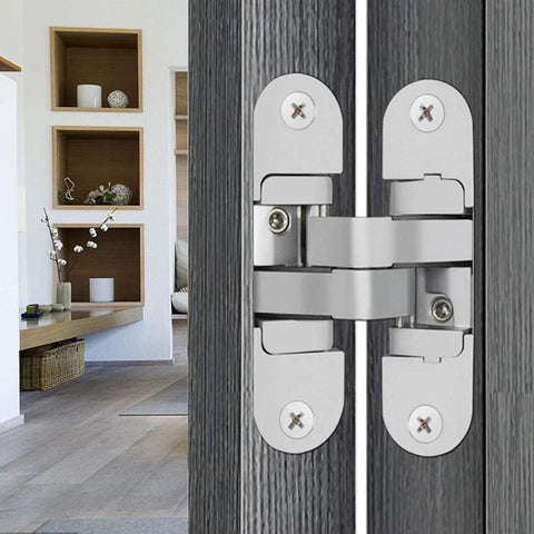 Hidden Door Hinges Invisible Hinge With Three Way Adjustable And 180 Degree Swing Zinc Alloy Concealed Hinge installed
