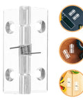 Clear Acrylic Invisible Self Closing Door Hinges With Spring Loaded Concealed Hardware 6 Pack 45x35mm for interior use
