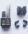 Two Pack Gunmetal Zipper Head Sliders Retainer Insertion Pins Repair Kit For Metal And Resin Zippers Not Nylon DIY Friendly Replacement Tool For Bags And Garments, showing components on white surface