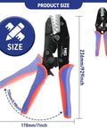 Pro Grade Crimping Tool For Non Insulated Open Barrel Terminals And JST Molex TE Connectors AWG 24 To 10 0.25 6mm2 size guide