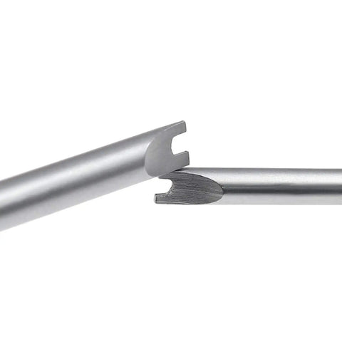 Close-up of chrome vanadium steel spanner bits from the Premium Five Piece Metric Spanner Screwdriver Set With Strong Magnetic Tips And Ergonomic Handle.