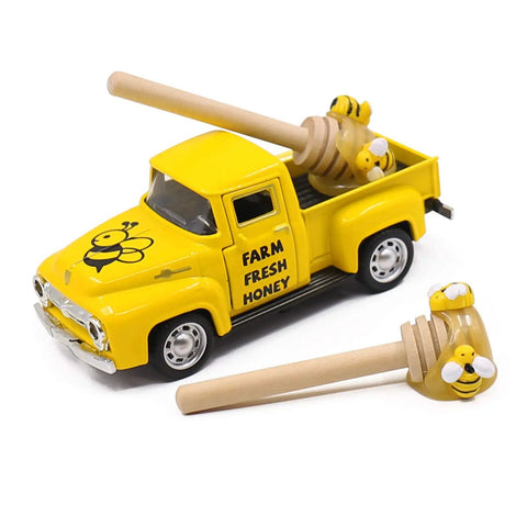 Sweet Little Yellow Honey Truck With Faux Dippers For Tiered Trays And Farmhouse Decor Chevy One Thirty Two Scale Diecast Vintage Pickup