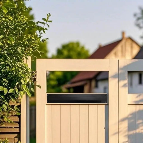 10 Inch Sliding Door Handle Black Beefy Workhorse Barn Door Pull for Gate installed outdoors, rust resistant finish, non-slip grip.