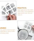 Hands holding DIY Window And Door Screen Patch Kit With 20 Fiberglass Mesh Patches for quick fixes on various surfaces.