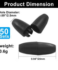 50 Pack Breakaway Clasps for Necklaces and Jewelry Making, Lightweight Plastic Bead Barrel Connectors, dimensions shown