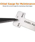 Chisel gauge from Sixteen Piece Pro Grade Chrome Vanadium Steel Punch And Chisel Set for woodworking maintenance and precision.
