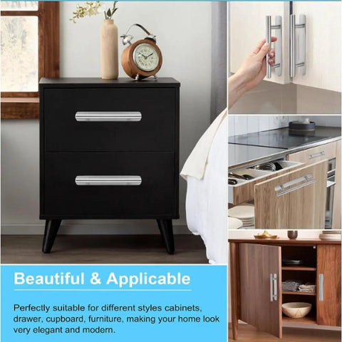 Self Adhesive Door Handle Pulls 2 Pack Aluminum Alloy Brushed Silver 150x25mm Sliding Door Handles For Cabinets Gates Garden Sheds No Drill Install Durable Water Resistant Easy Grip on cabinet drawer