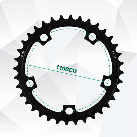 110 BCD Double Chainring Set With Pin For Road Bikes 50T 34T 52T 36T 53T 39T Made From A7075 T651 Aluminum Alloy with 5 Bolt Mount