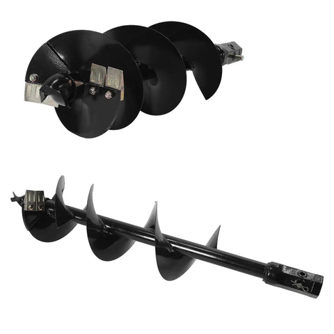 Two Pack 12 Inch By 52 Inch Hex Garden Auger Drill Bit With 2 Inch Hex Shank Spiral Post Hole Digger Steel Heavy Duty