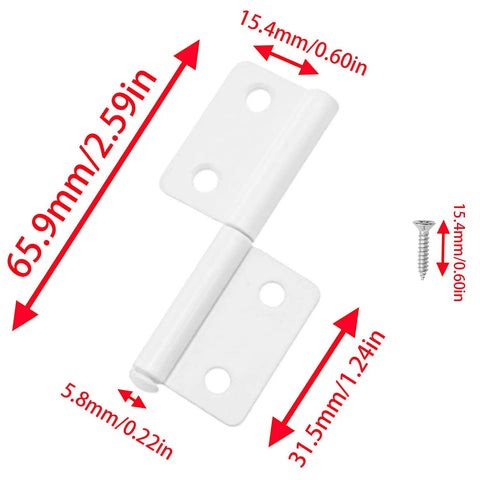 Removable White Door Hinge For Outdoor Use Quick Release Cabinet And Window Hinge With Screws 2 Pack 304 Stainless Steel