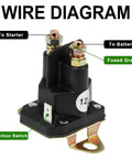 12V Starter Solenoid Relay Switch Replacement With 3 Terminals For 435-700 Husqvarna 539101714 Trom-Betta 812-1221-211 854-1221-210 93265-9 93265WR 93265-WR Durable Plastic Case With Copper Cadmium Contacts, wiring diagram