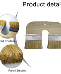 U Shaped Limewash Paint Brush With Double Head For Mineral Paints 200mm Natural Pig Bristle Stainless Steel Ferrule Ergonomic Handle