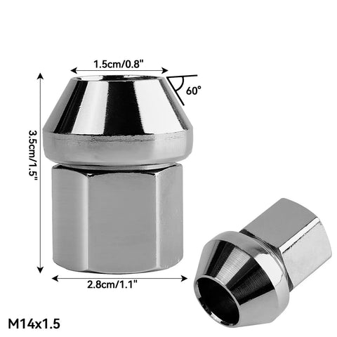 Top Quality Wheel Studs Kit For Ford S-max WA6 2006 To 2014 Perfect Replacement For Lug Nuts And Car Accessories With Premium Durability And Strong Tensile Strength You Can Trust It Will Keep Your Rims Secure, M14x1.5 steel, 60° cone
