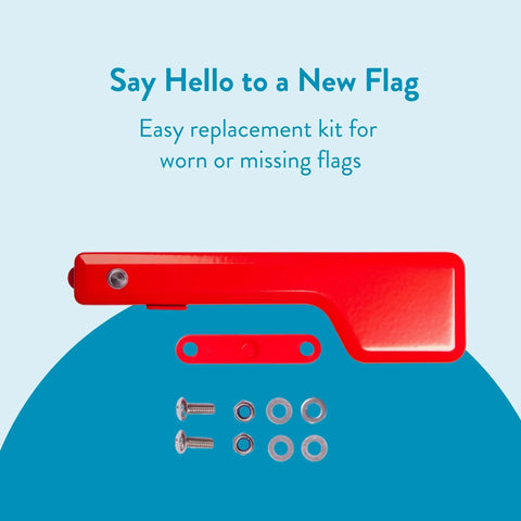 Red Galvanized Steel Mailbox Flag Replacement Kit For Outdoor Use Heavy Duty And Weather Resistant Finish Built To Last Durable Metal Flag For Residential Mailboxes