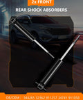 Chevy Front Shock Absorber Set For RWD Trucks And SUVs 1988 To 2002 Fits C1500 Suburban C2500 C3500 Express 1500 2500 3500 Tahoe GMC 2pc Heavy Duty Auto Shocks And Struts 344265 in front of a truck image showing two black shocks