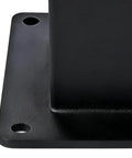 Close-up of metal Easy Install 4x4 Post Base With 3.3x3.5 Inch Inner Size for Pergolas Fences Patios Porches Backyards Gazebos.