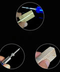 Professional Ship Model Nail Presser Tool For Hull Detailing, Alloy Blue Fixation Kit in use on wooden planks
