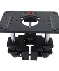 Total Game Changer Router Lift Kit With Quick Crank Adjustment For Woodworking Tables aluminum 3.5 inch motor base and 9.25 by 11.75 plate detail.