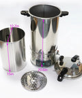 24L stainless steel lab steam autoclave with detachable inner cylinder and perforated tray.