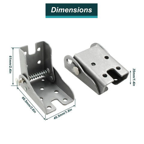 Heavy Duty Folding Table Leg Hinge Replacement Brackets Rock Solid Steel Support For Patio Or Picnic Tables Smooth Swap Ready Gonna Outlast The Competition Pack Of Two Silver Finish with dimensions 66.5mm by 46.5mm by 61mm